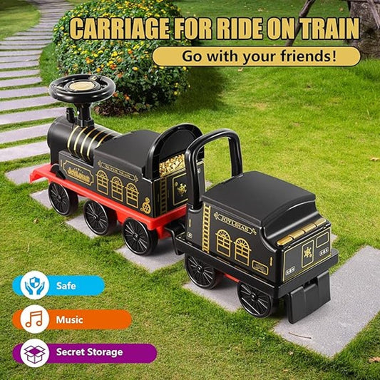 Train Carriage for Ride-On Train Toy –With Songs, Stories, Storage & Handle