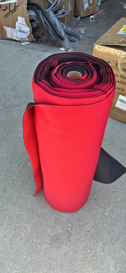New 27" x 180' Neoprene Floor Runner Red