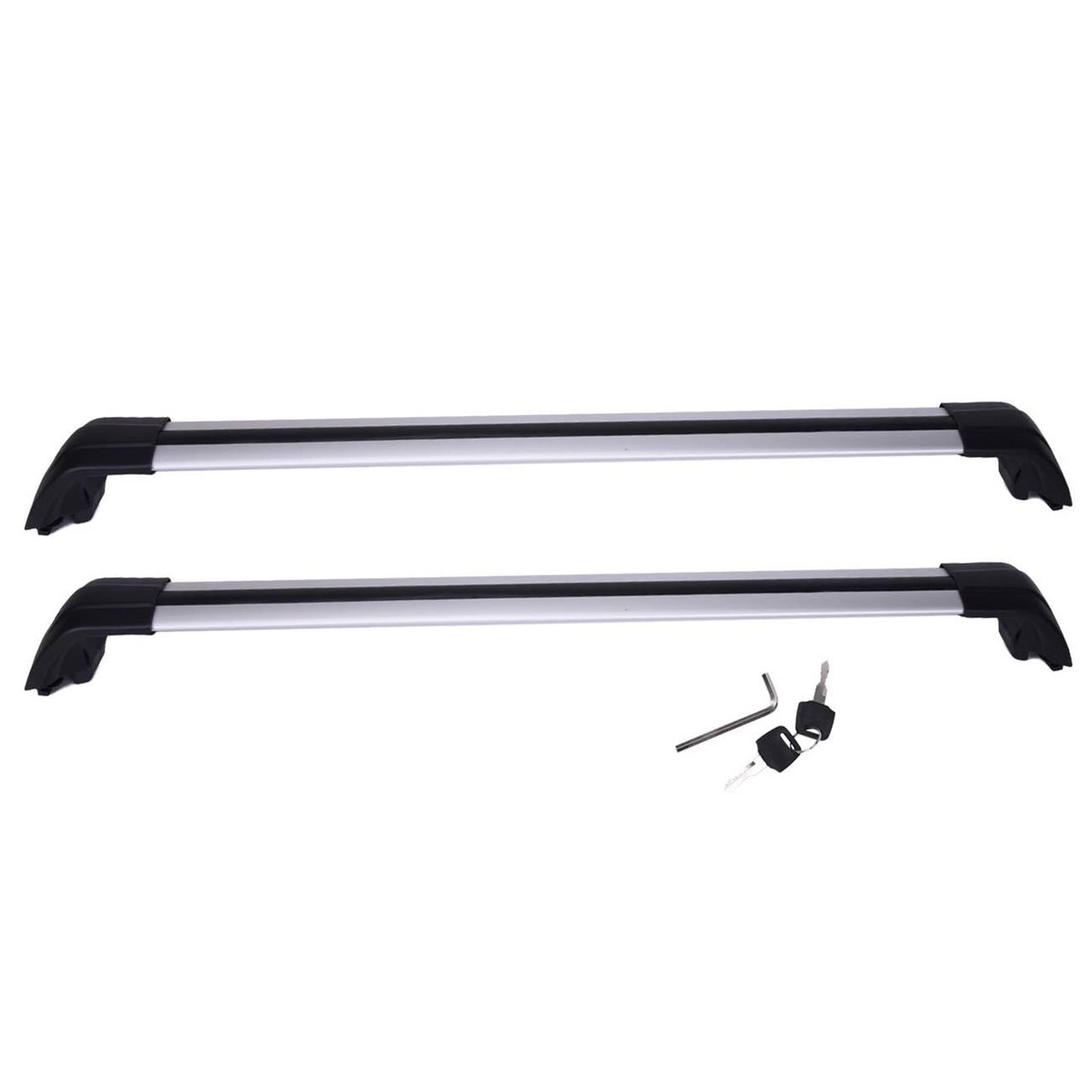 Locking Aluminum Roof Cross Bars – 38" Universal SUV Rack System, Black