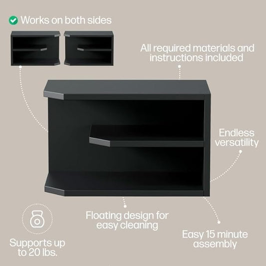 Dizaii Floating Nightstand (Set of 2) – Wall-Mount Bedside Tables