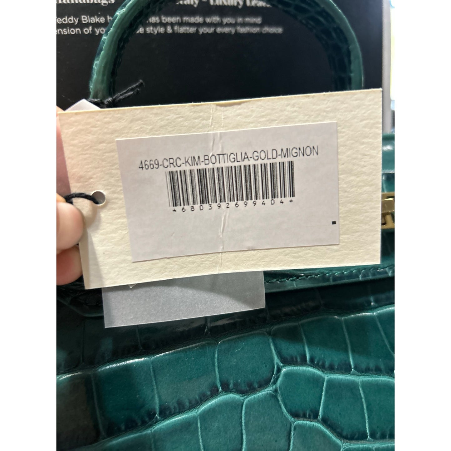 Teddy Blake Kim 9" Satchel – Rare Bottiglia Green Croc, Gold Hardware- NWT!!!