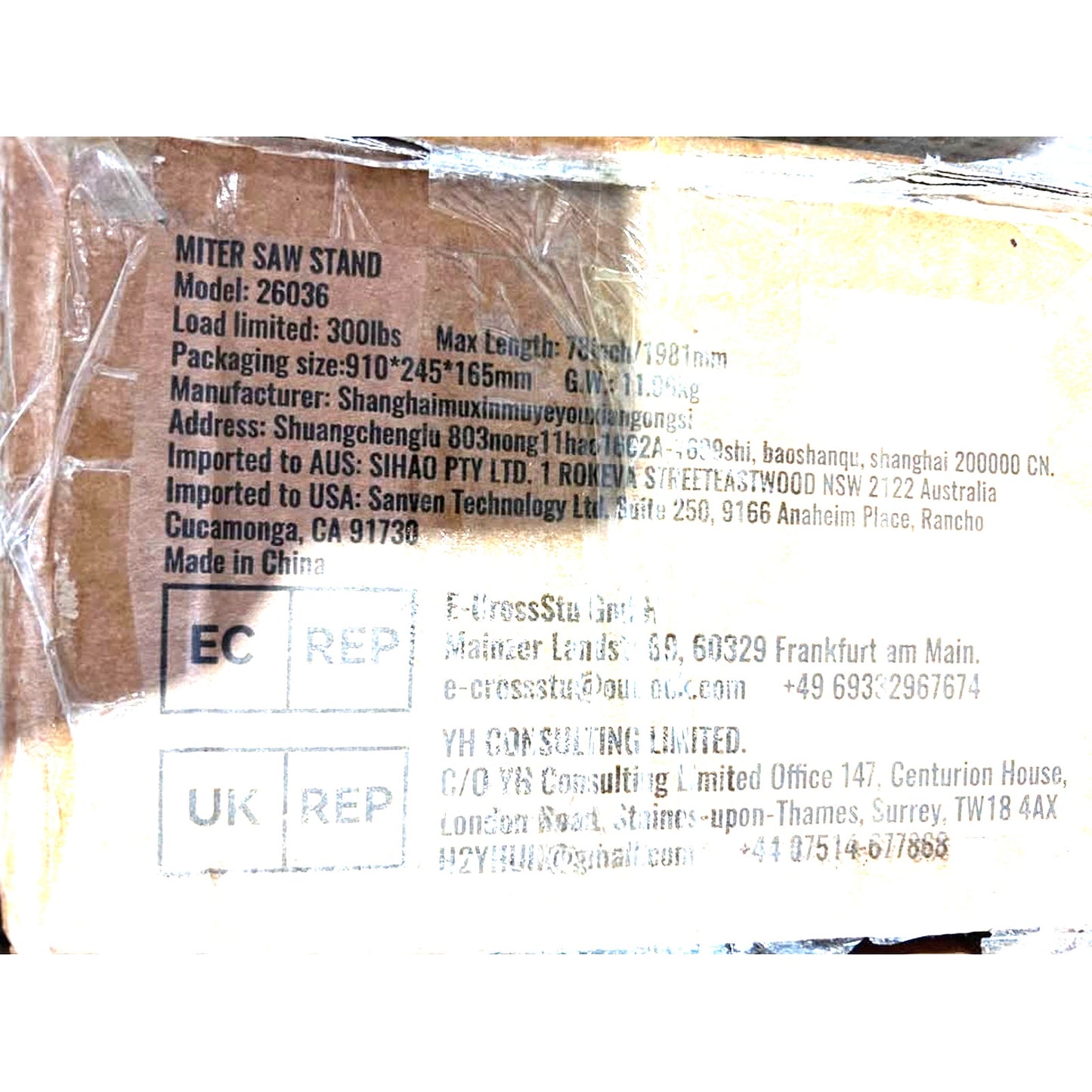 Vevor Heavy Duty Folding Miter Saw Stand 300LB Capacity, New