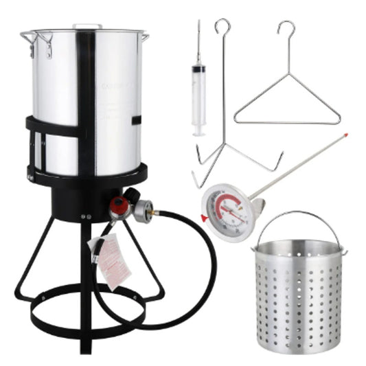 30QT Turkey Fryer with Propane Burner – Seafood & Outdoor Cooking Set
