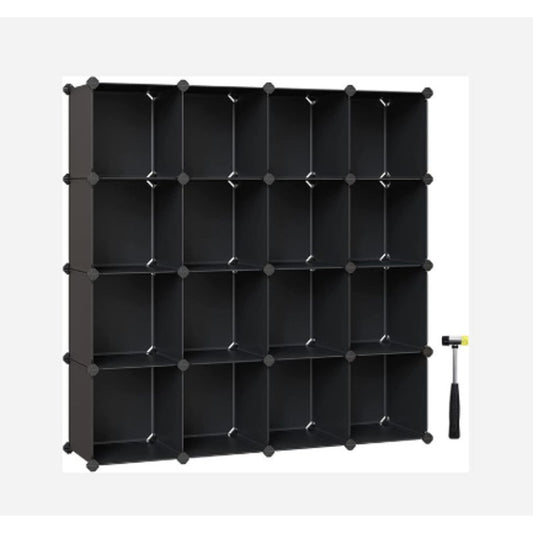 Modular Cube Storage Organizer – Black Plastic Panels- Customizable