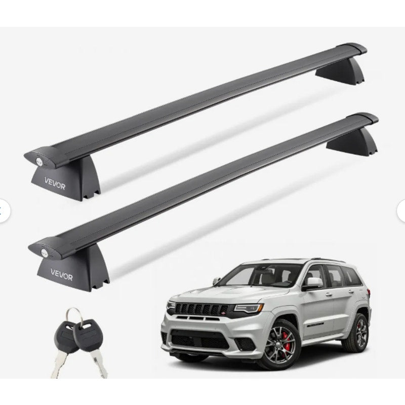 Roof Rack Cross Bars for Jeep Grand Cherokee 2014-2023- 200 lb Capacity, Lockable Aluminum