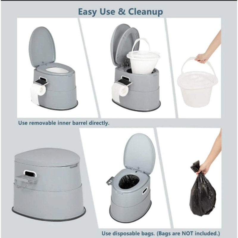 Portable Camping Toilet / Lightweight & Detachable w/ Lid & Handle- NEW