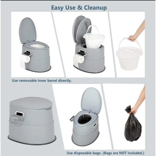 Portable Camping Toilet / Lightweight & Detachable w/ Lid & Handle- NEW