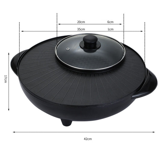 2-in-1 Smokeless Electric BBQ Grill & Hot Pot, 5.28QT Nonstick