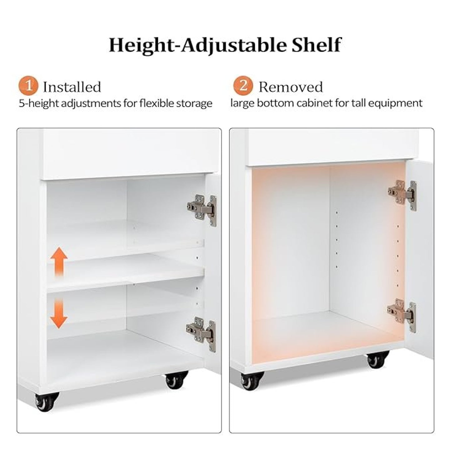 OmySalon 3-Tier Rolling Salon Cart – White