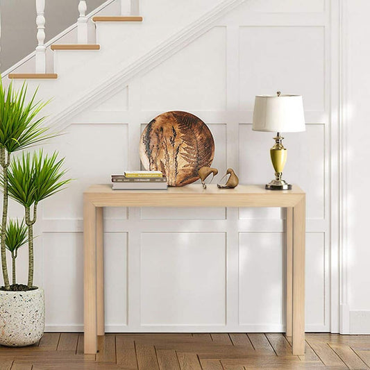 46-Inch Rectangular Entryway Console Table with Woodgrain Finish