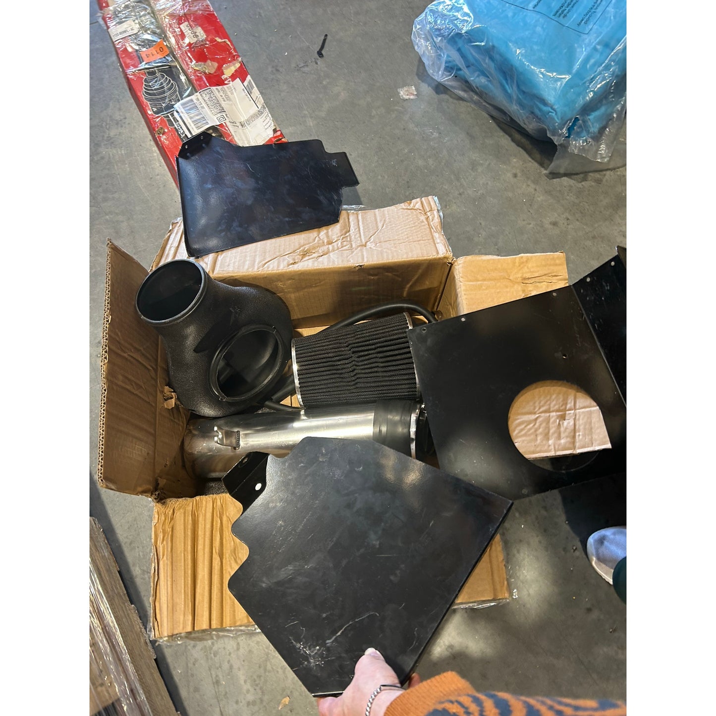 Universal 4” Cold Air Intake Kit w/ Heat Shield Panels – Aluminum Tube + Filter