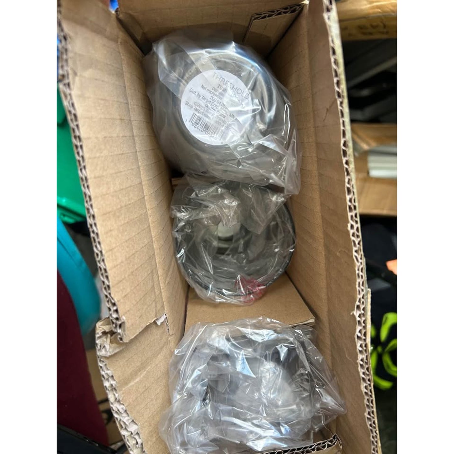 Threshold™ Coastal Textured Glass Tumblers – 17oz Green, 12 Pack- NIB