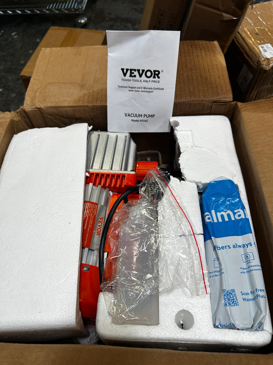 VEVOR 1/2 HP 2 Stage Rotary Vane Vacuum Pump 5 CFM 115V HVAC