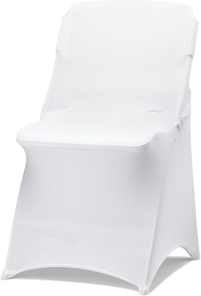 30-Pack, White, Folding Chair Spandex Slipcovers