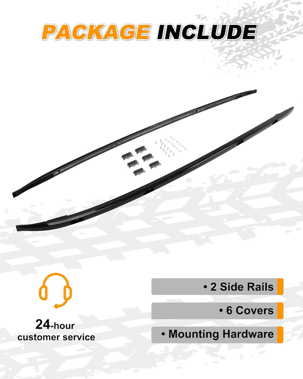 Snailfly Black Roof Rack Side Rails for Acura MDX 2022-2025 Cargo Carrier Luggage