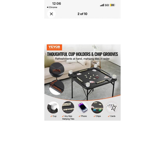VEVOR Foldable Mahjong Table