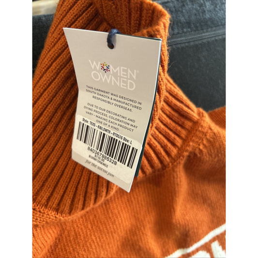 Texas Longhorns Burnt Orange Cropped Turtleneck Sweater Women’s L Boutique NWT
