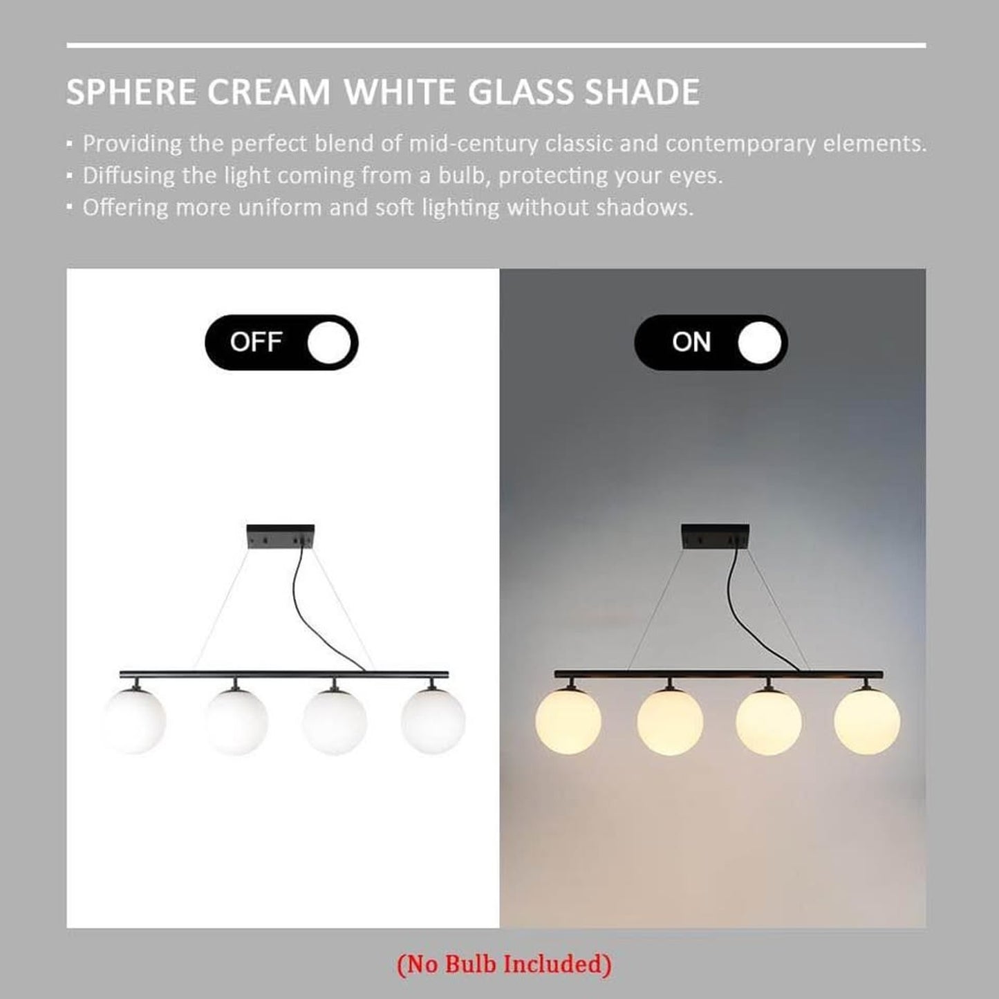 Modern Linear, 4 Globe chandelier- Brand new