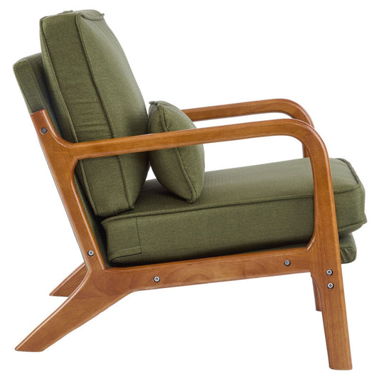 Winado Mid Century Solid Wood Armchair Dark Green | G98000363