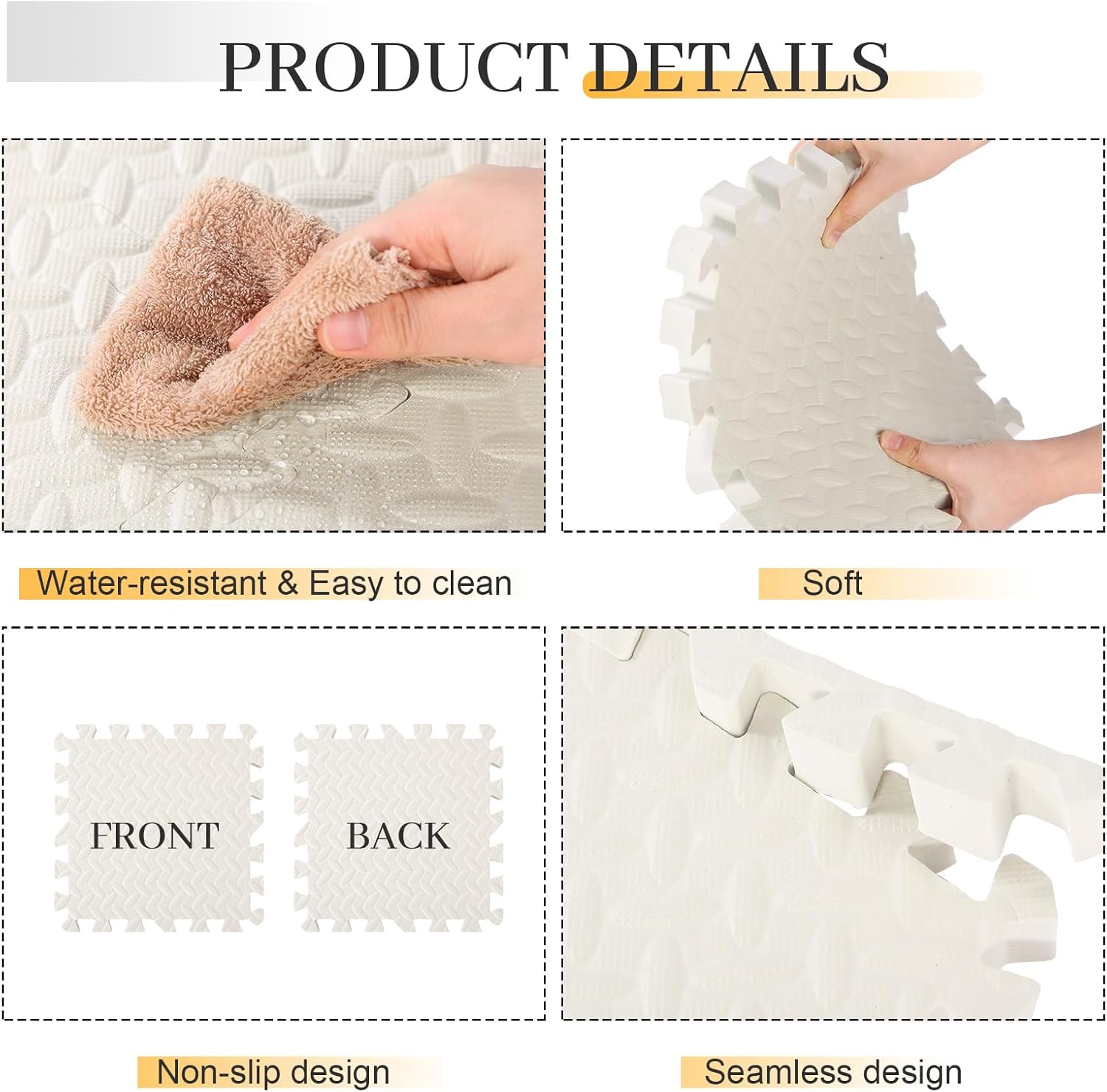 Arrowbash 1-Inch Thick EVA Foam Interlocking Floor Tiles for Play & Exercise