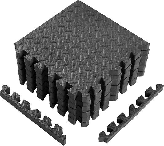 Arrowbash 1-Inch Thick EVA Foam Interlocking Floor Tiles for Play & Exercise