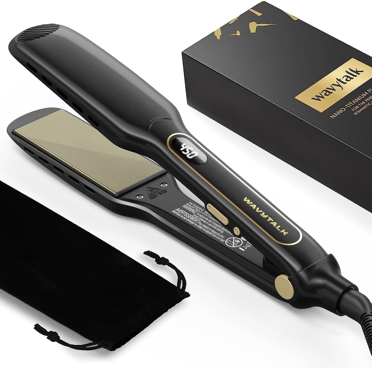 Wavytalk Titanium 1.75" Wet/Dry Flat Iron for Silky Smooth Styling