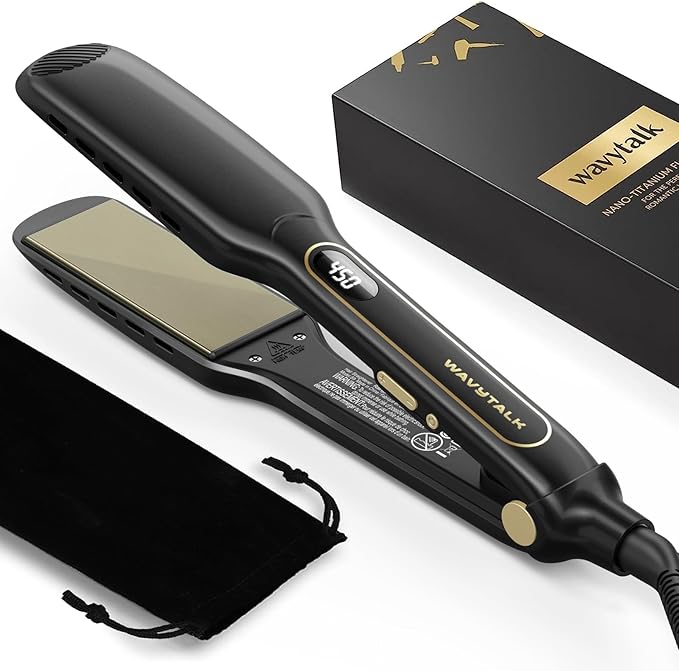 Wavytalk Titanium 1.75" Wet/Dry Flat Iron for Silky Smooth Styling