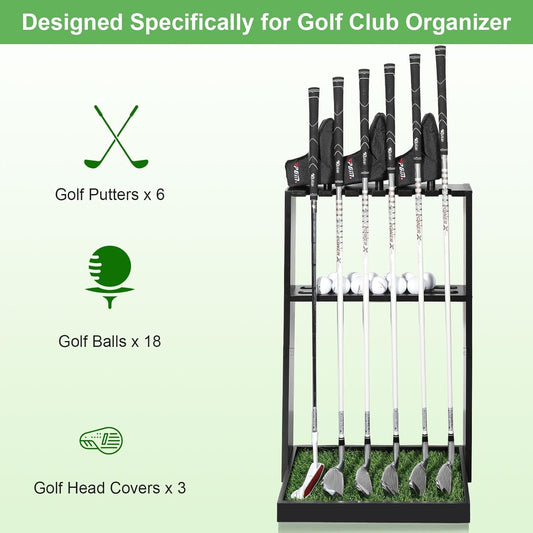 Premium Wooden Golf Putter Stand – Holds 6 Clubs (Model ZSQ00301)