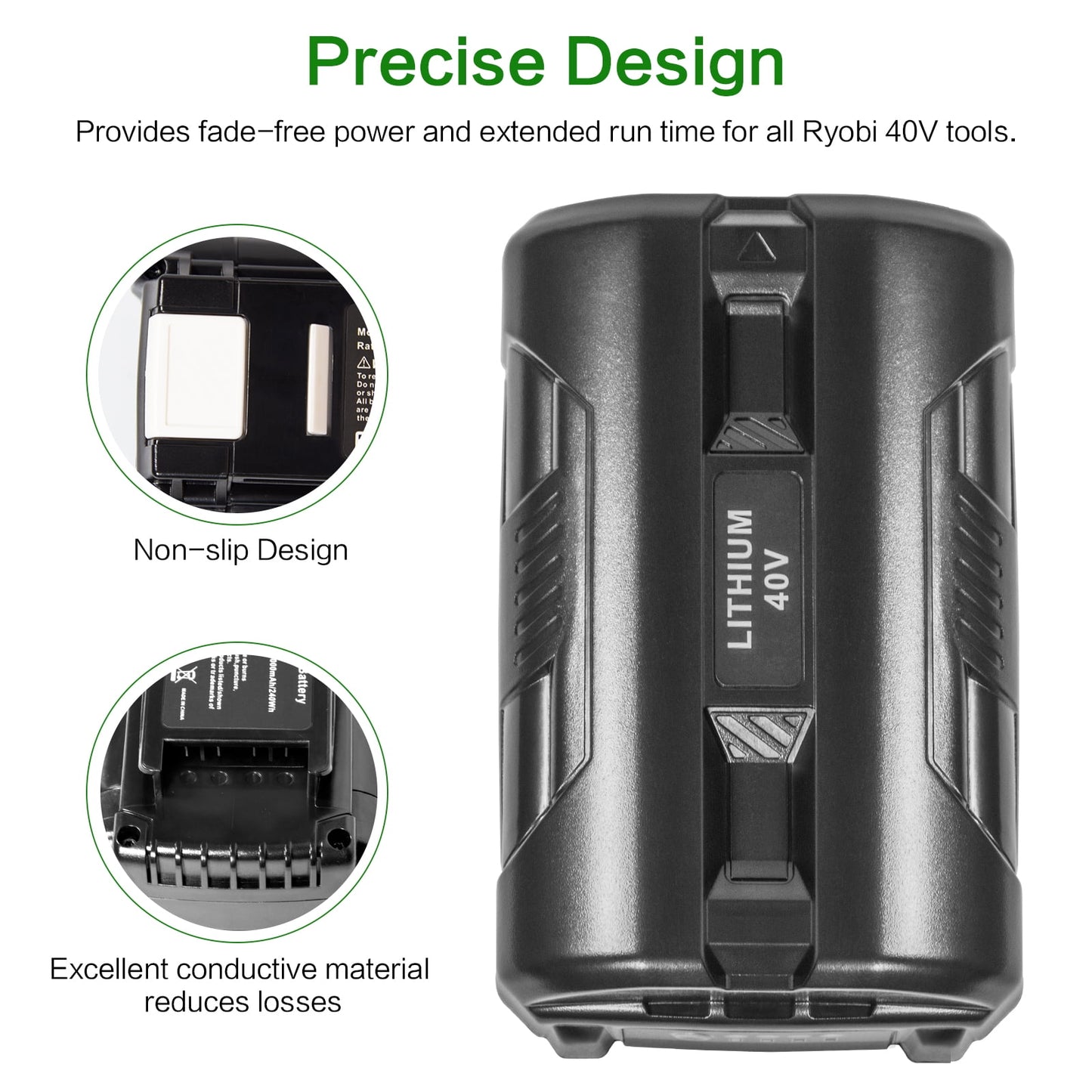 High-Capacity 40V 6.0Ah Lithium-Ion Battery Replacement for Ryobi Power Tools