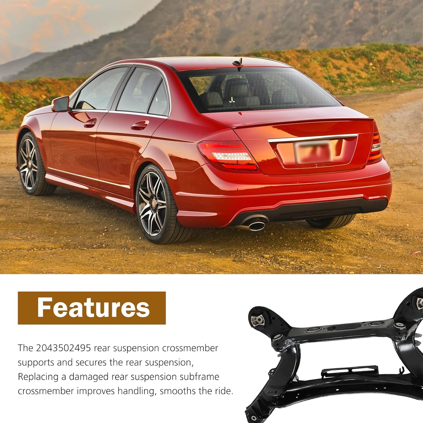 Premium Rear Suspension Subframe Crossmember for Mercedes Benz W204 C-Class 2008-2014