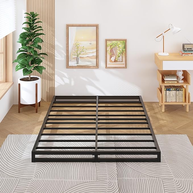 Lutown-Teen Queen Heavy Duty 4-Inch Steel Platform Bed Frame - Noise-Free