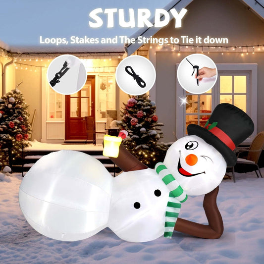 LED Inflatable Snowman 6ft Holiday Yard Decoration