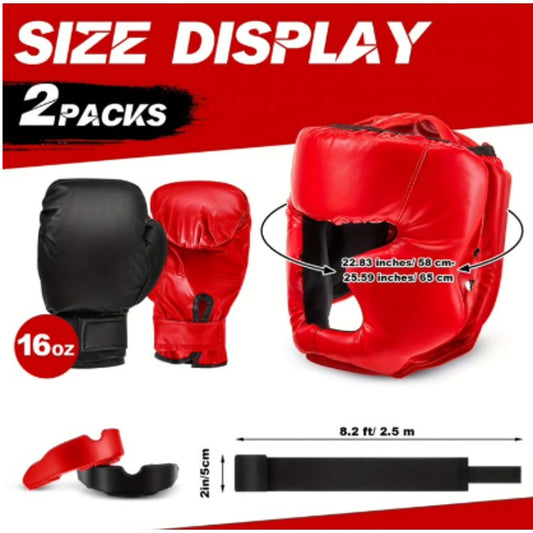 14-Piece Boxing Training Set / Includes 2 Full Sets (Red & Black) -Brand New