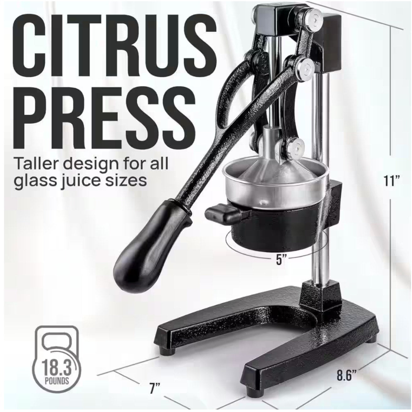 Heavy Duty Cast Iron Citrus Juicer Press – Manual Fruit Squeezer