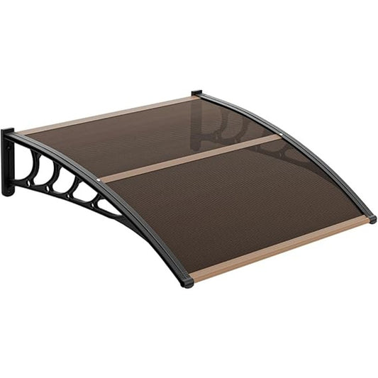 40" × 40" Polycarbonate Door Canopy Awning – 2-Panel Fixed Window/Rain Cover
