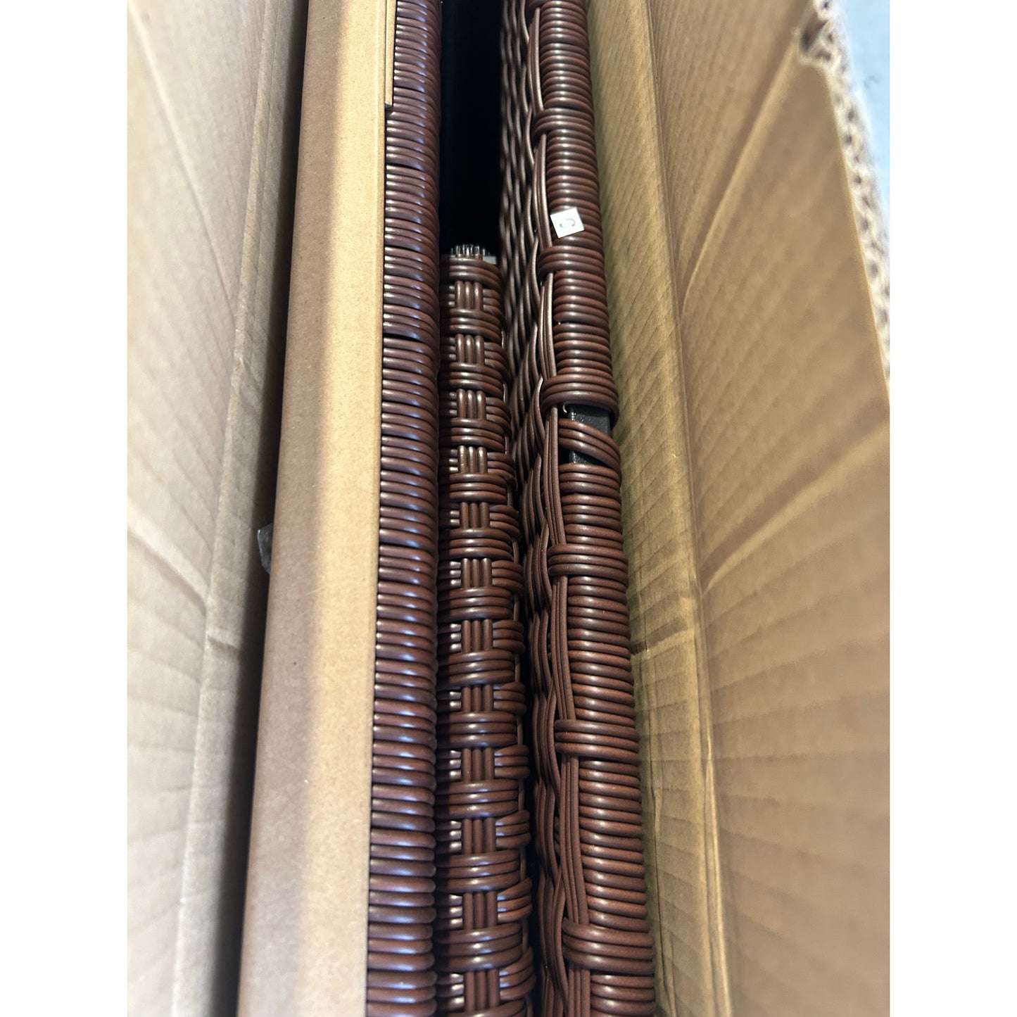 Outdoor Wicker Coffee Table with Tempered Glass Top- Patio, Deck, Porch -New