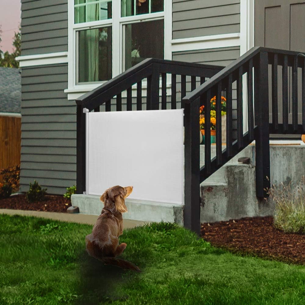 EasyBaby Retractable Safety Gate – 33" Tall, Extends Up to 55" Wide, White