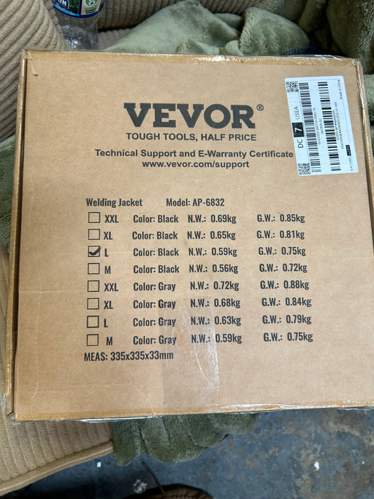 VEVOR Flame-Resistant Welding Jacket, FR Cotton, Size Large