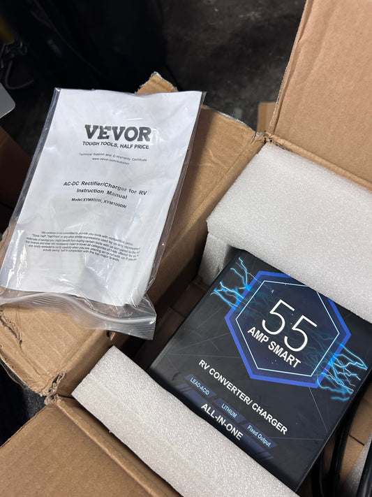 New VEVOR 55-Amp RV Converter Charger, 120V AC to 12V DC