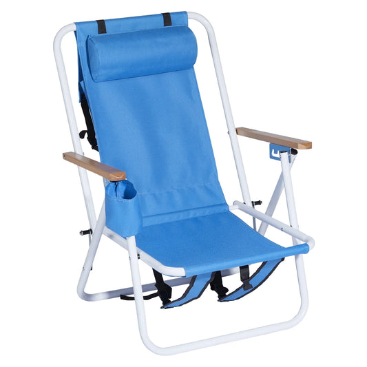Ktaxon Blue Backpack Chair – Portable Folding Chair with Storage Backpack