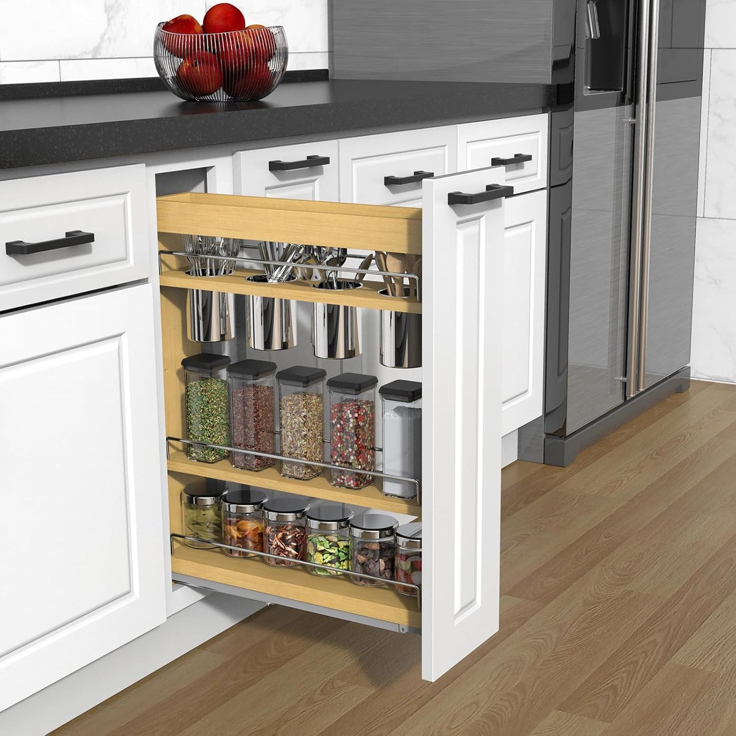 8” Pull-Out Cabinet Organizer with Soft-Close