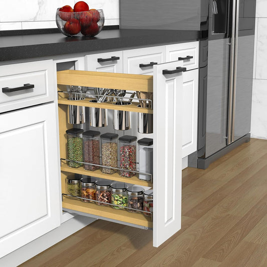 8” Pull-Out Cabinet Organizer with Soft-Close
