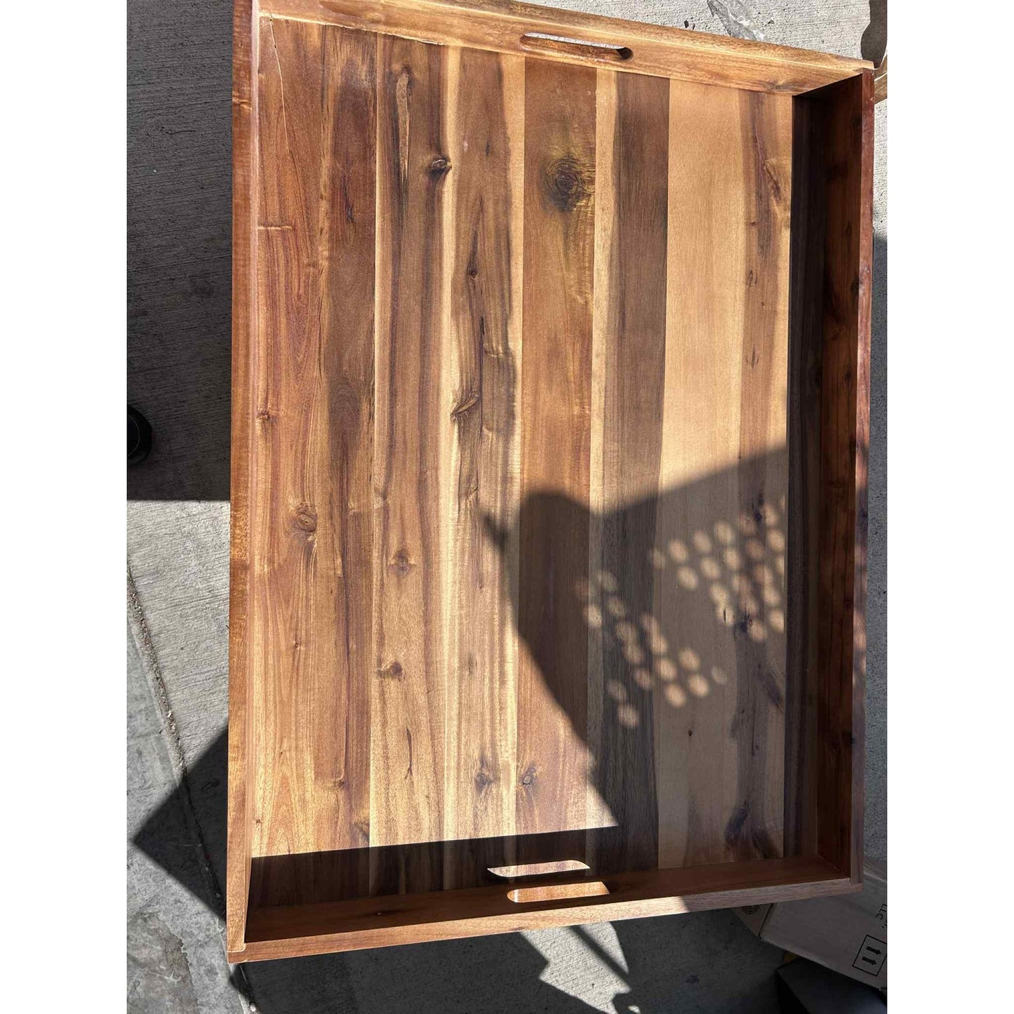 Acacia Wood Noodle Board Stove Cover with Juice Grooves-NIB