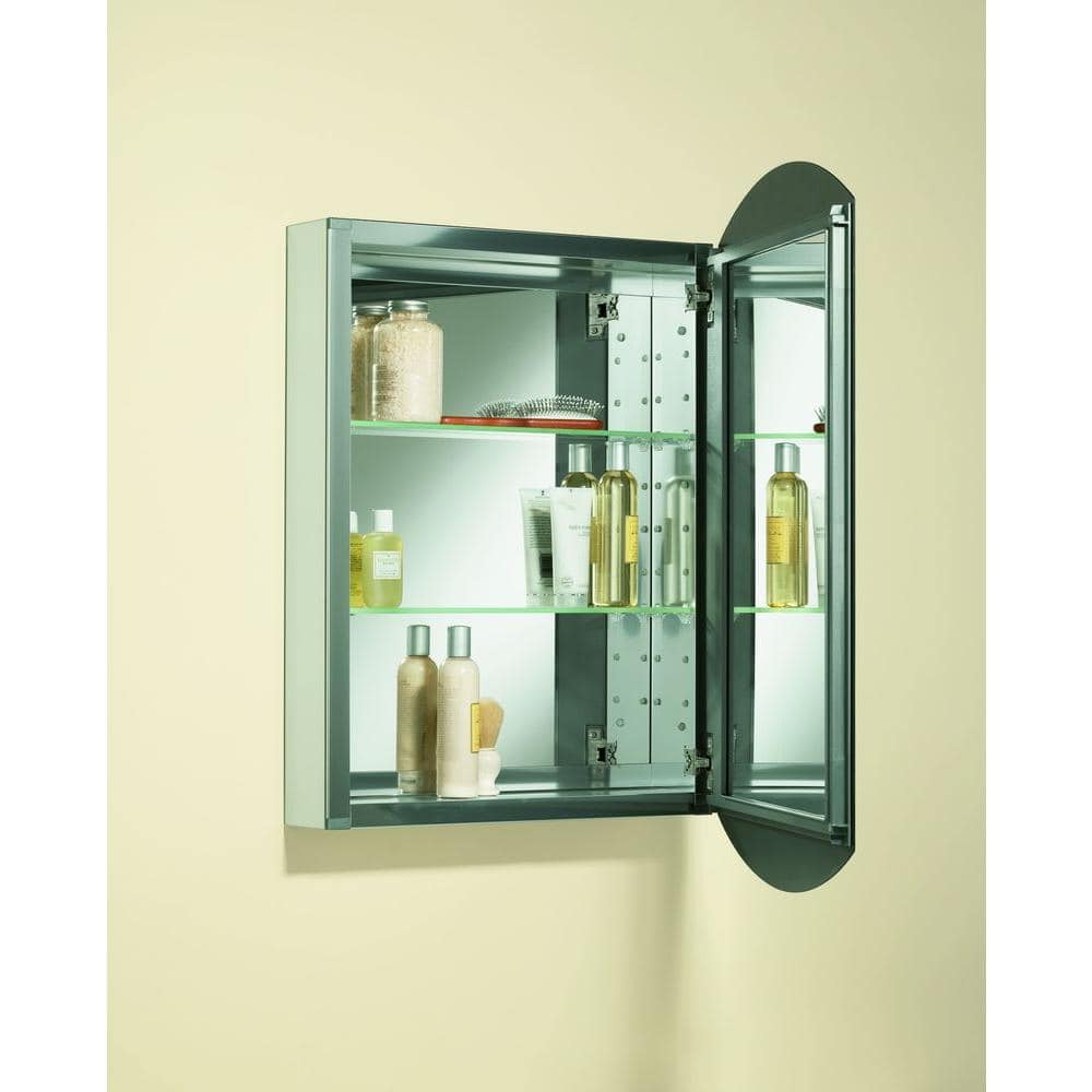 KOHLER Archer 20" x 31" Mirrored Recessed Medicine Cabinet, Beveled Aluminum Frame