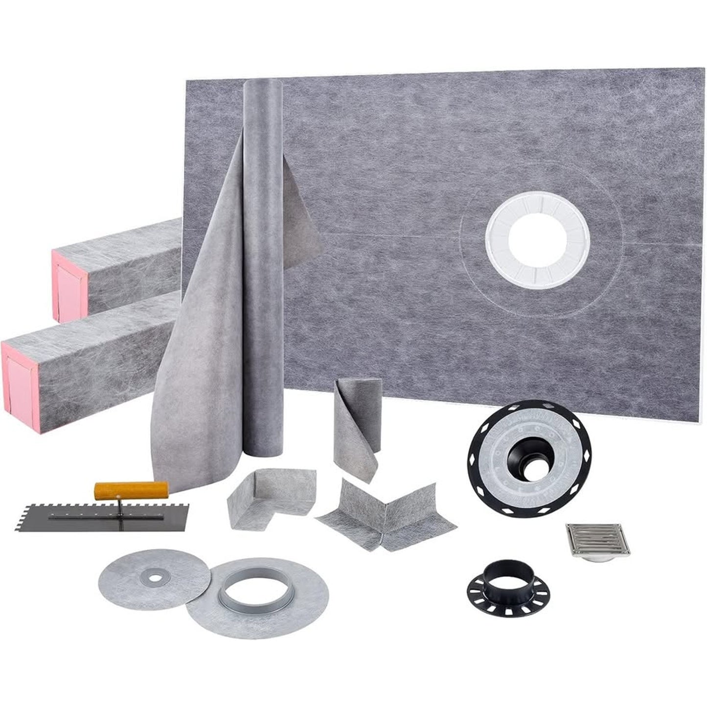 38″×60″ Gray Waterproof Shower Substrate & Tile‑Ready Kit