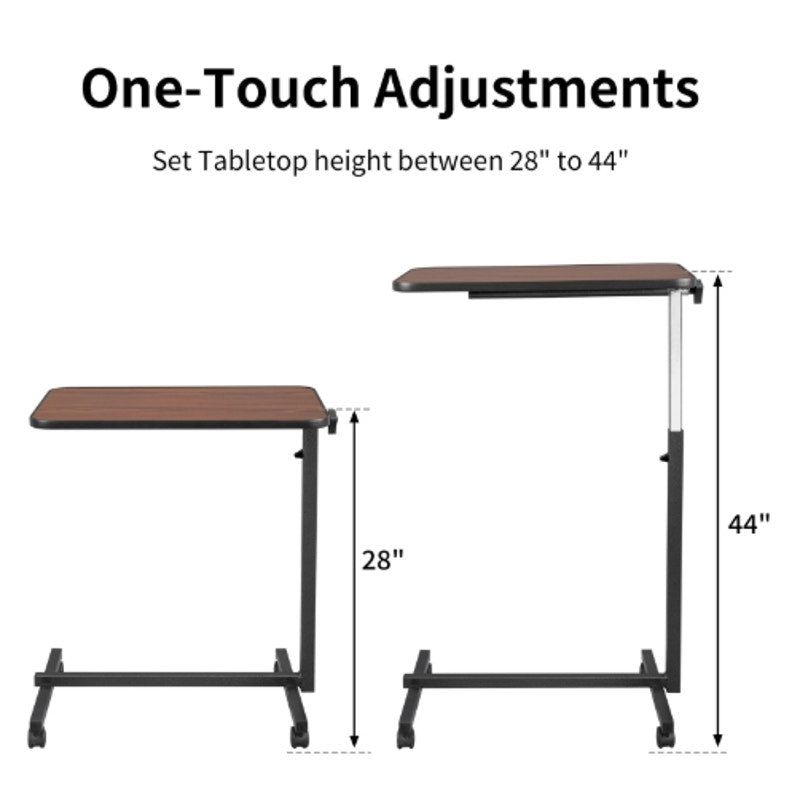 Adjustable Overbed Bedside Table with Wheels / Walking Pad Desk- Brand New