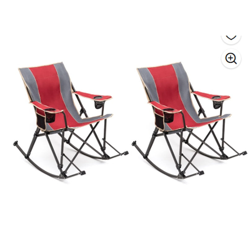 SunnyFeel Oversized Folding Rocking Camping Chair — 2-Pack, W/ Carrying Case
