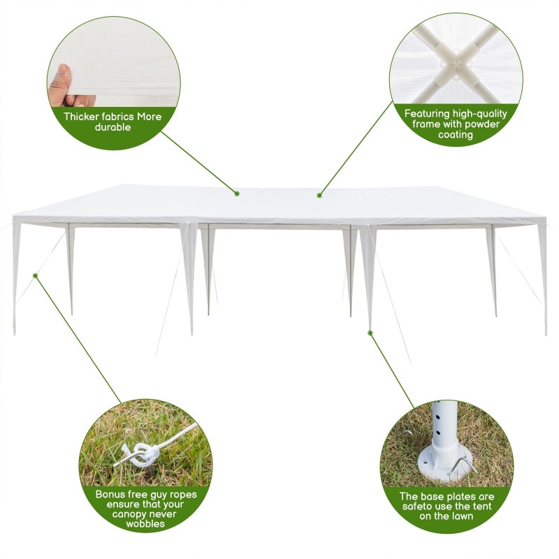 10' x 30' Upgraded Gazebo Canopy (No Sidewalls) – White-NIB