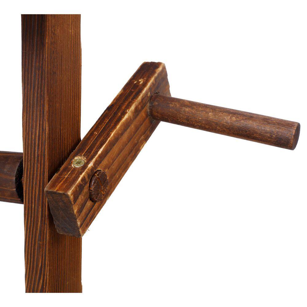 53-inch Rustic Wooden Wishing Well Planter, Outdoor Garden Decor with Hanging Bucket