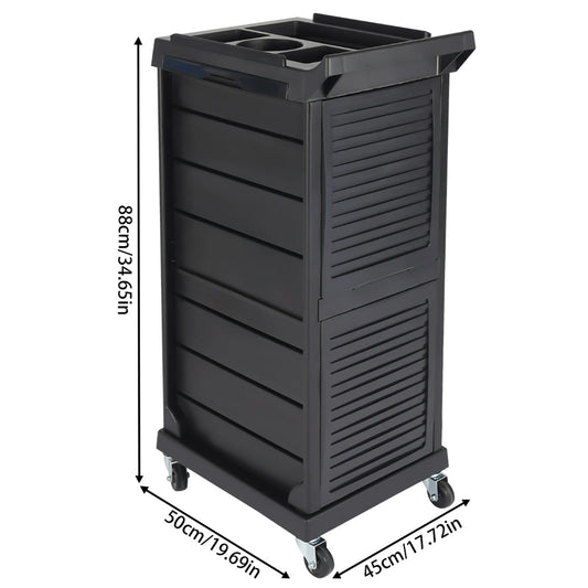 Rolling Salon Storage Cabinet with Locking Drawers and Tool Organizer Top